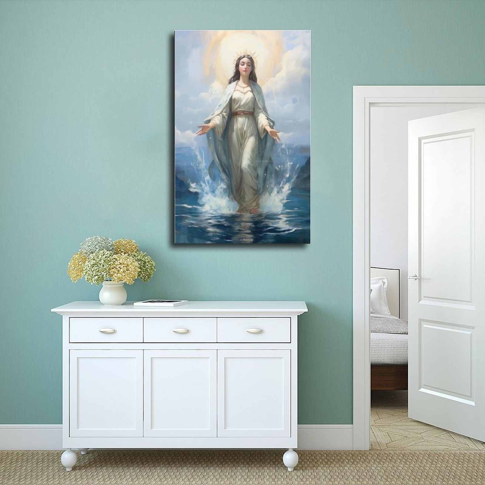 Amazon.com: KERAXL Mother Mary Poster Stella Maris Print Star of